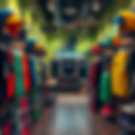 Interior view showcasing vibrant skate apparel and accessories