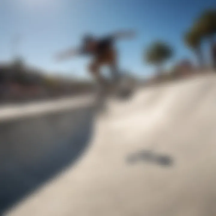 Skaters performing tricks on the half-pipe at Encinitas YMCA Skate Park