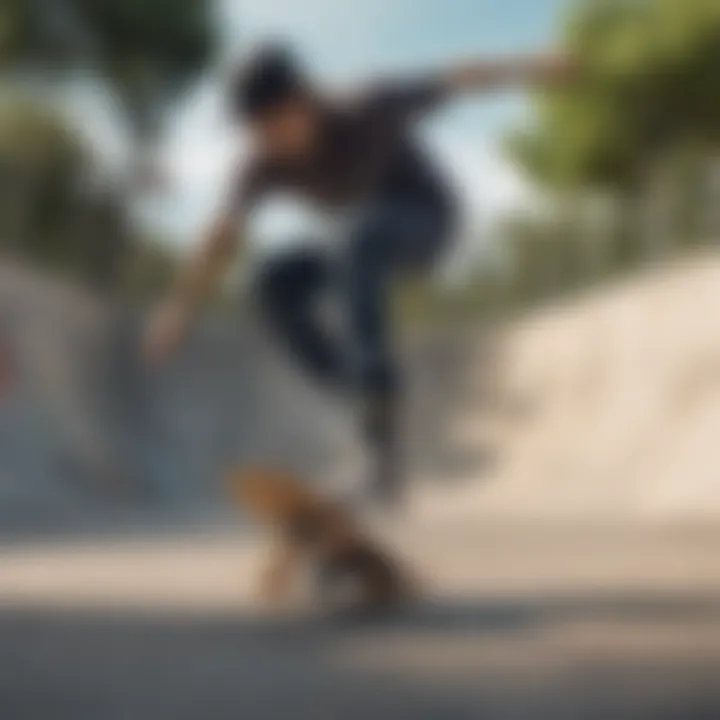 Skateboarder performing tricks at a skate park