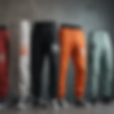 Variety of graphic sweatpants from different brands