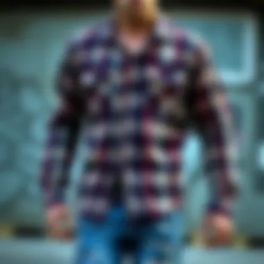 Classic Grunge Attire Vintage flannel shirts and distressed jeans