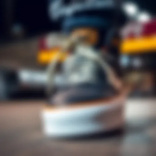 Close-up of Kyle Walker's skate shoe showcasing unique design elements