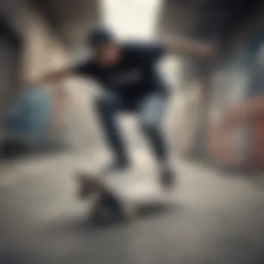 Telford model in action during skateboarding performance