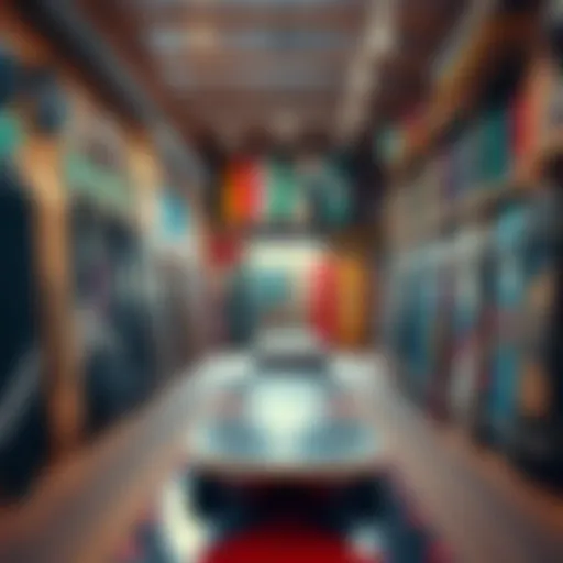 Inside a Local Longboard Shop A vibrant local longboard shop showcasing diverse boards and accessories