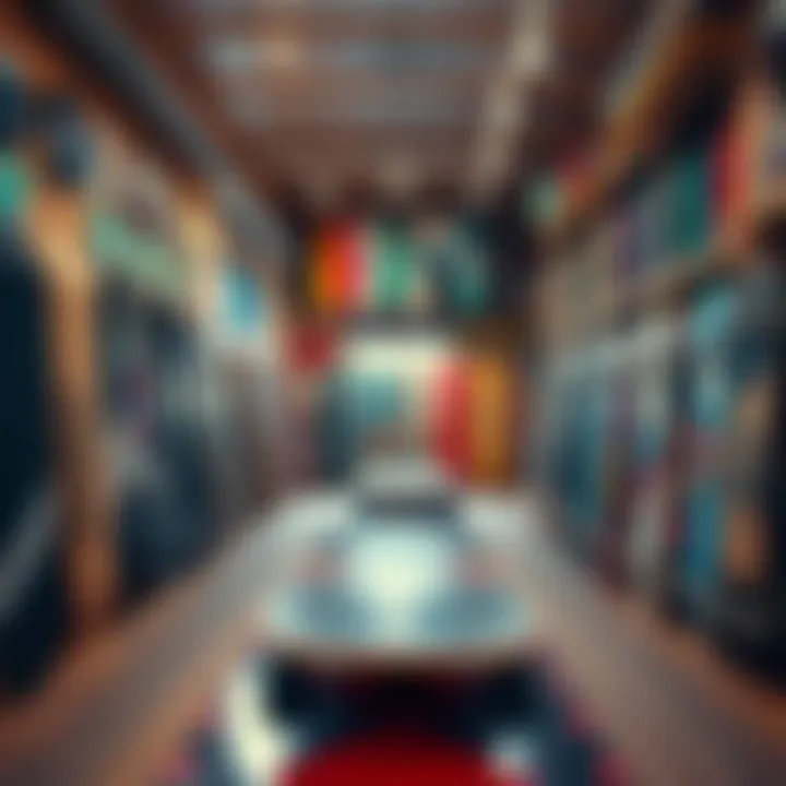 Inside a Local Longboard Shop A vibrant local longboard shop showcasing diverse boards and accessories