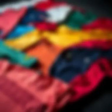 Diverse Designs and Colors An arrangement of various long sleeve tight shirts highlighting color and design diversity