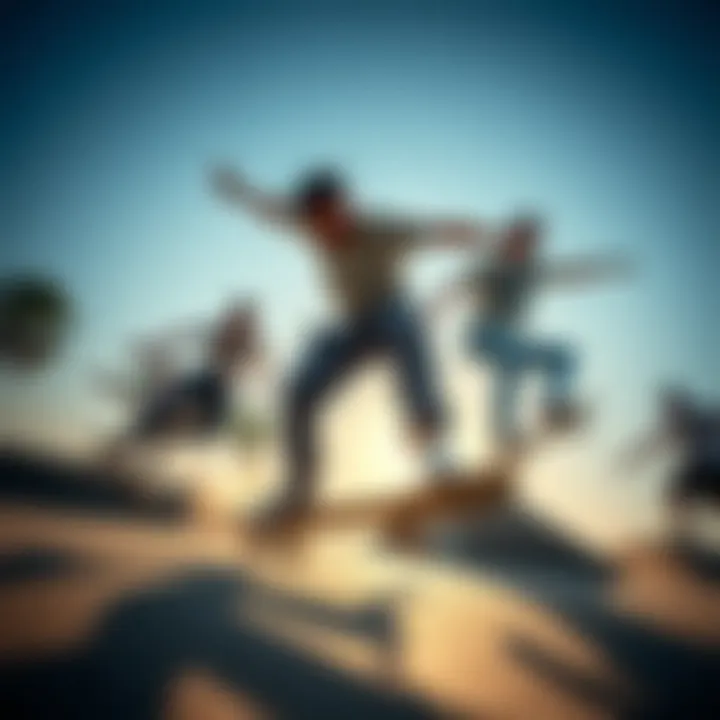 Skateboarders in Action with Lurking Class Pants Skaters in Lurking Class Pants performing tricks