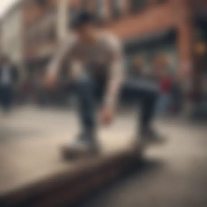 An urban skate environment featuring skaters wearing fashionable Vans sweaters.