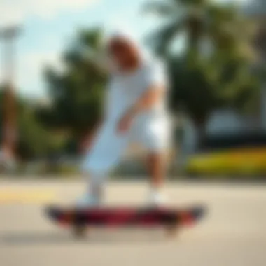 Chic Skate Style with White Nike Stylish white Nike outfit for skateboarding