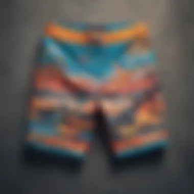 Stylish board shorts with vibrant patterns