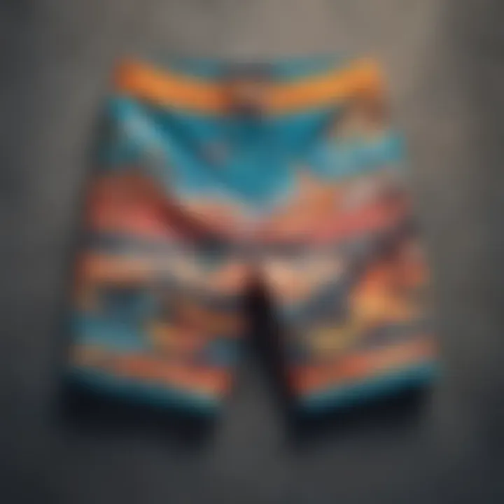 Stylish board shorts with vibrant patterns