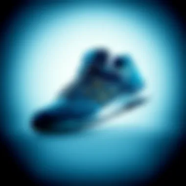 Distinctive Design Features of Blue New Balance Sneakers A striking pair of blue New Balance sneakers showcasing their unique design elements.