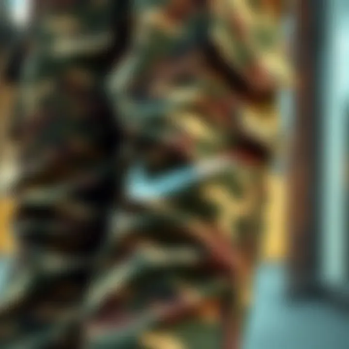 Collage of materials used in Nike SB Camo Cargo Pants