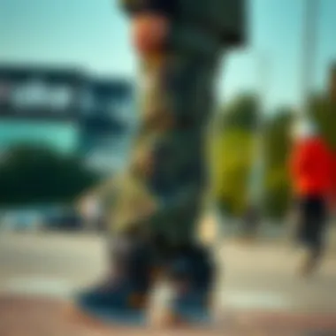 Fashion influencer styling Nike SB Camo Cargo Pants with streetwear