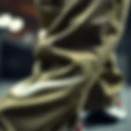 Close-up of the texture and fabric technology of Nike SB cargo pants