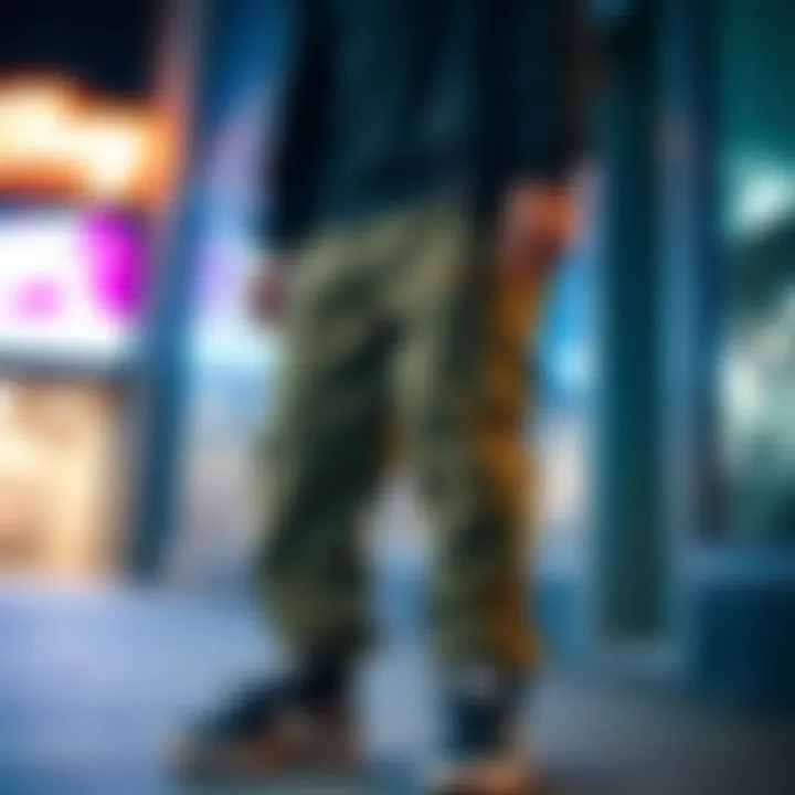 Fashionable streetwear outfit featuring Nike SB cargo pants