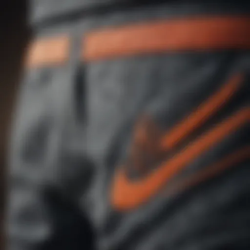 Close-up of Nike sweat shorts showcasing material texture