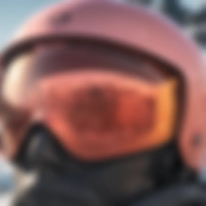 Close-up view of Oakley Flight Deck Prizm Rose goggles highlighting their sleek design