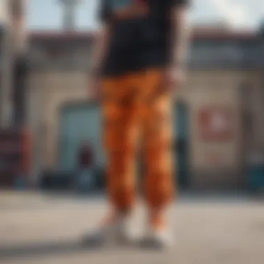 Fashion-forward styling options featuring orange camo cargo pants