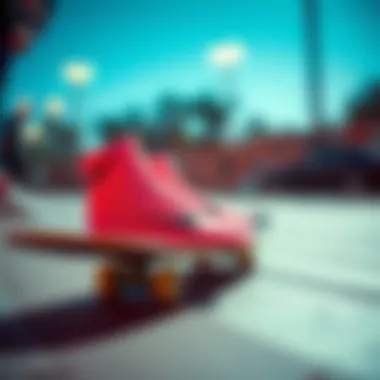 Pastel Nike Crew Socks on Skateboard Showcase of pastel Nike crew socks on a skateboard deck