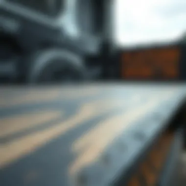 Close-up of platform van materials and texture