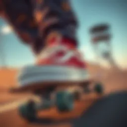 Stylish platform vans showcased on a skateboard