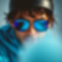 Ray-Ban blue lens sunglasses showcasing vibrant blue shades