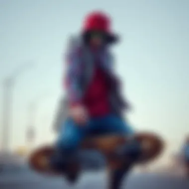 Fashion Meets Functionality in Skate Culture Stylish skateboarder demonstrating the blend of fashion and functionality