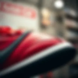 Close-up of the Red and Black Nike Cortez showcasing its design details