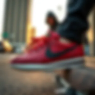 Nike Cortez in Modern Streetwear Fashion-forward streetwear outfit featuring Red and Black Nike Cortez