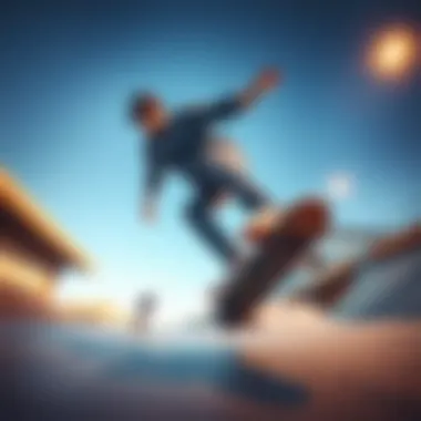 Skateboarder performing a trick while wearing RSQ slim straight jeans