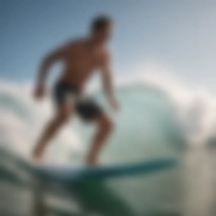 Action shot of a surfer wearing Salty Crew boardshorts