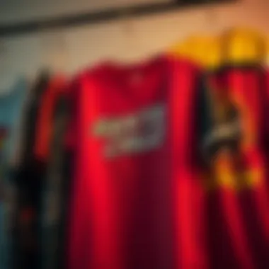 A collection of Santa Cruz shirts representing various styles