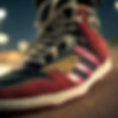 Stylish Features of Skate Shoes Close-up view of skate shoes showcasing unique design elements