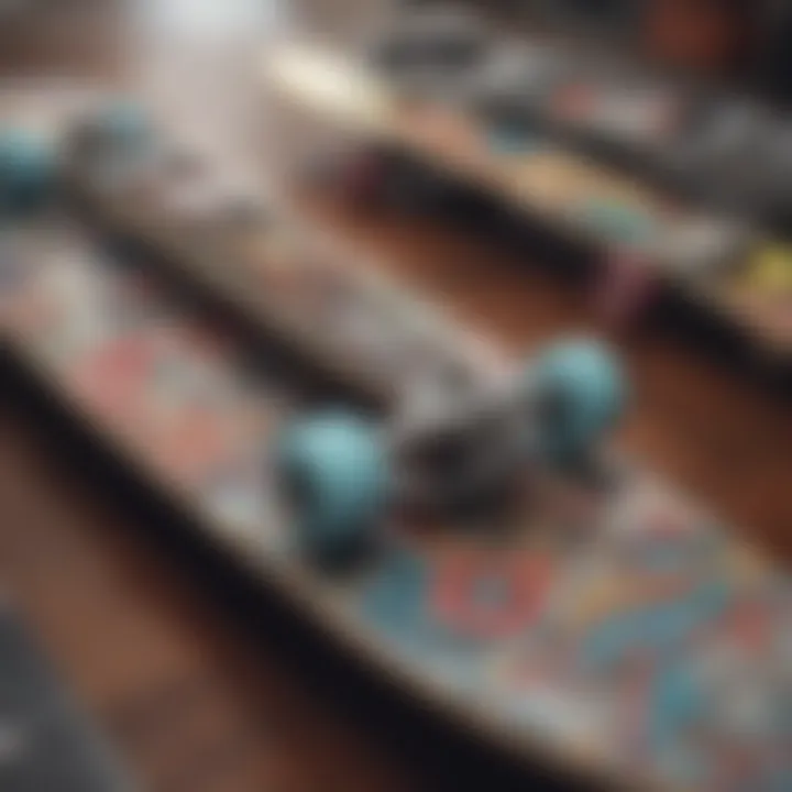 Diverse skateboard designs showcasing cultural influence