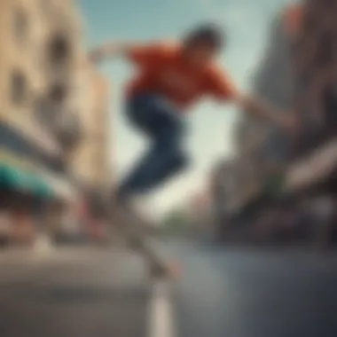 A skateboarder captured in motion, embodying the culture