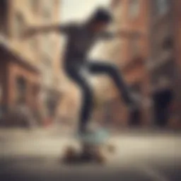 A skateboarder performing a trick while communicating with peers