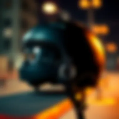 A close-up view of helmet materials highlighting safety technology