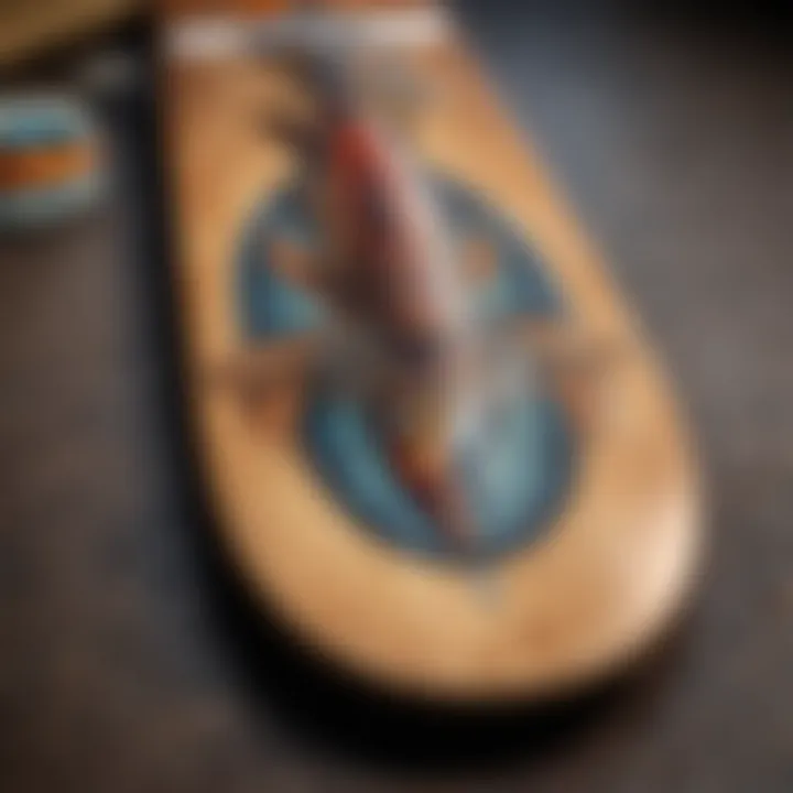 An artistically designed Spitfire skateboard deck highlighting craftsmanship and creativity