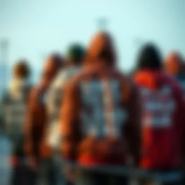 Diversity of Hoodies in Skateboarding Community Group of skateboarders showcasing diverse hoodie styles with back text