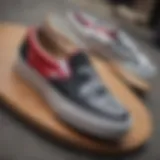 Classic Vans Slip-Ons displayed on a skateboard deck