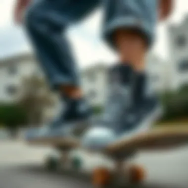 Skateboarder showcasing Shoes for Crews with Converse design