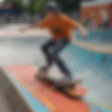 Vibrant colors applied to a skate ramp showcasing artistic expression