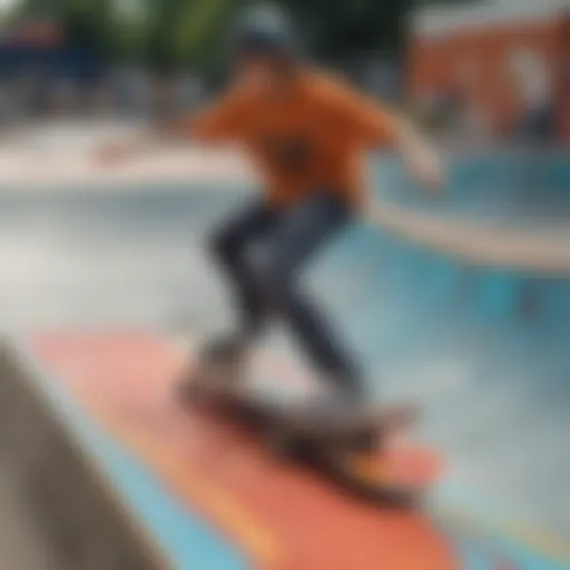 Vibrant colors applied to a skate ramp showcasing artistic expression