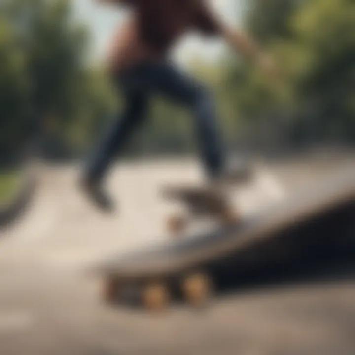 A skateboarder performing tricks using top-rated wheels on a ramp.