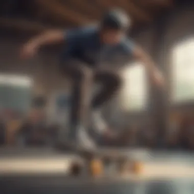 A young skater practicing tricks in a safe environment