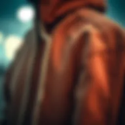 A close-up of a stylish craft hoodie showcasing its intricate stitching and unique fabric.