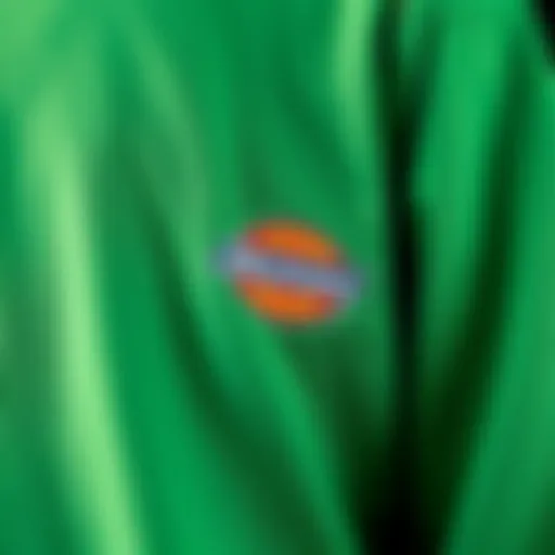 Close-up of Dickies long sleeve t-shirt showcasing its fabric texture and stitching