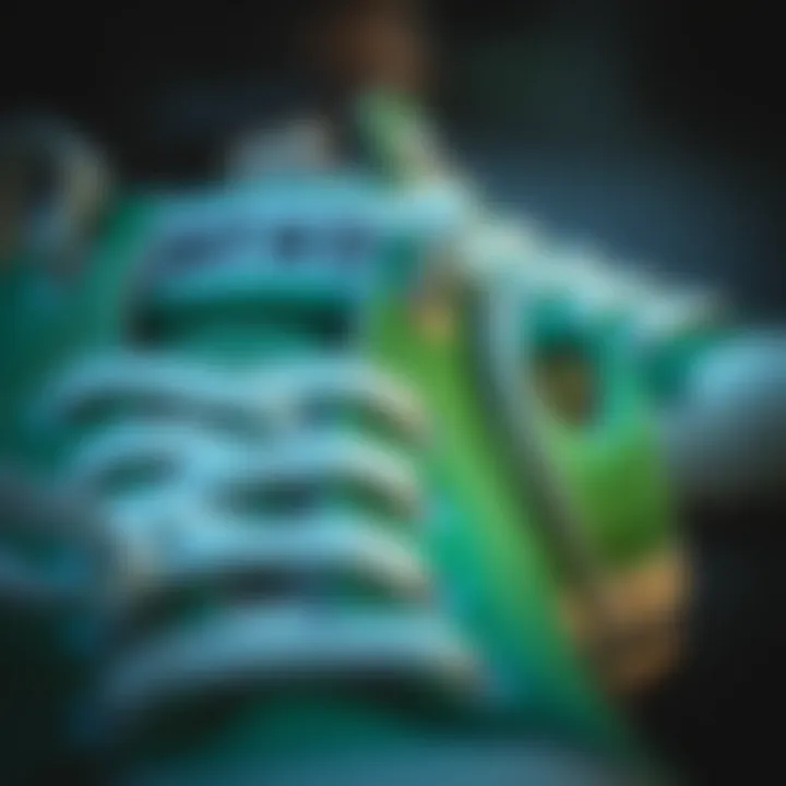 Detailing of Court Green Converse Close-up of Court Green Converse detailing