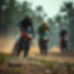 A dynamic motocross race showcasing Fox Racing gear in action.